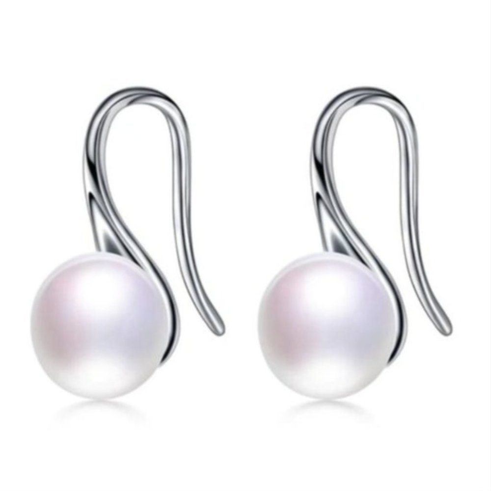 NEW 925 Silver Natural Freshwater Pearl Earrings - Picture 12 of 13